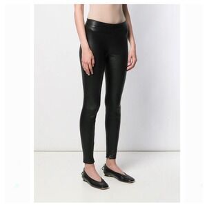 Vince Black 100% Leather Pull On Leggings Slim‎ Fit Pants Womens Size S